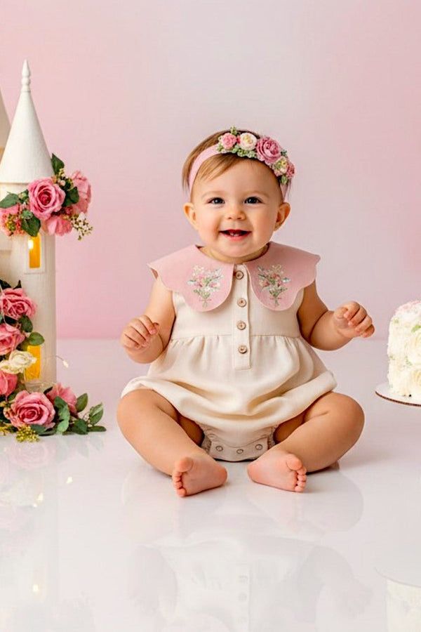 Lullaby Romper in Cream - 