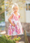 Magenta Floral Cotton Dress - 