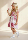 Magenta Floral Cotton Dress - 