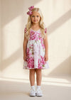 Magenta Floral Cotton Dress - 