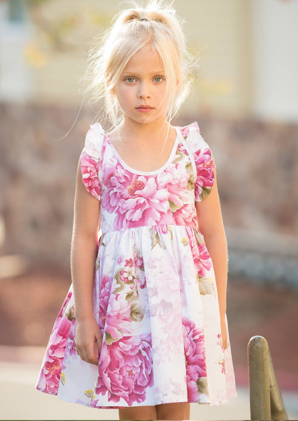 Magenta Floral Cotton Dress - 