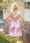 Magenta Floral Cotton Dress - 
