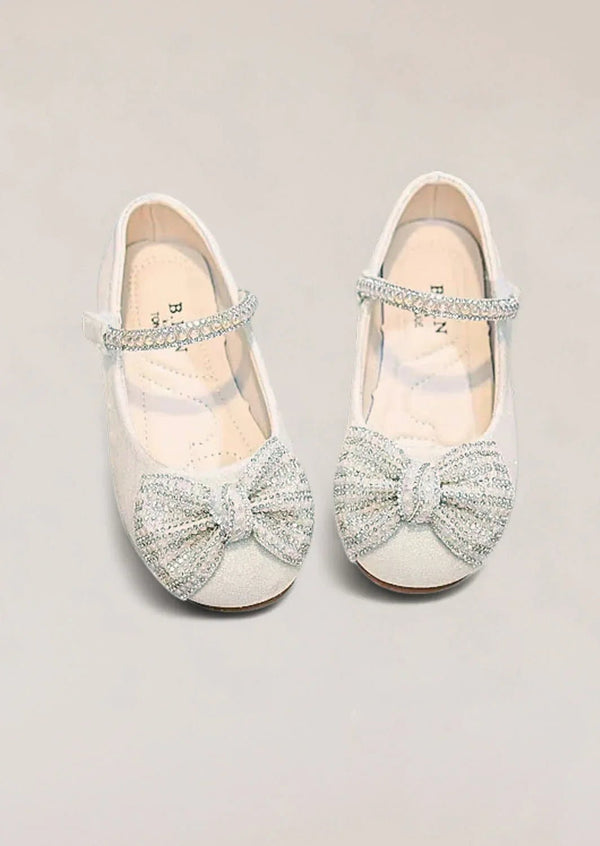 Maribel Flower Girl Flats in Beige - 