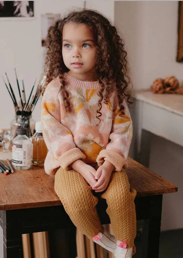 Metallic Abstract Sweater | Pink Gold - 