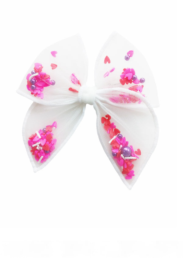 Girls Mini Shaker Bow Hot Pink