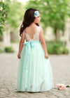 Aqua Tulle Flower Girl Dress