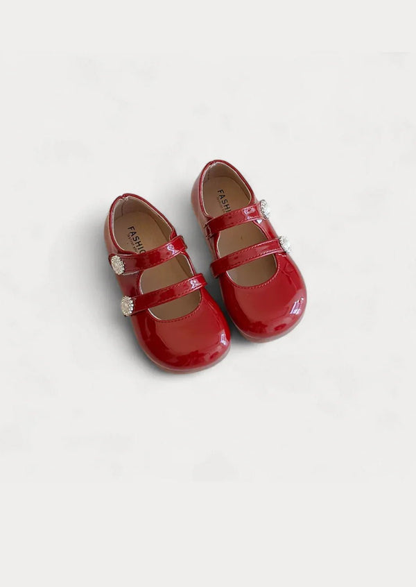 Minuet Double Strap Flats in Red - 