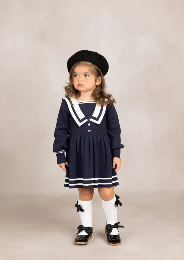 Nora Sailor Sweater Dress || Navy - 