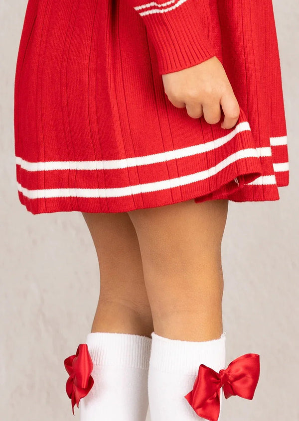 Nora Sailor Sweater Dress || Red - 