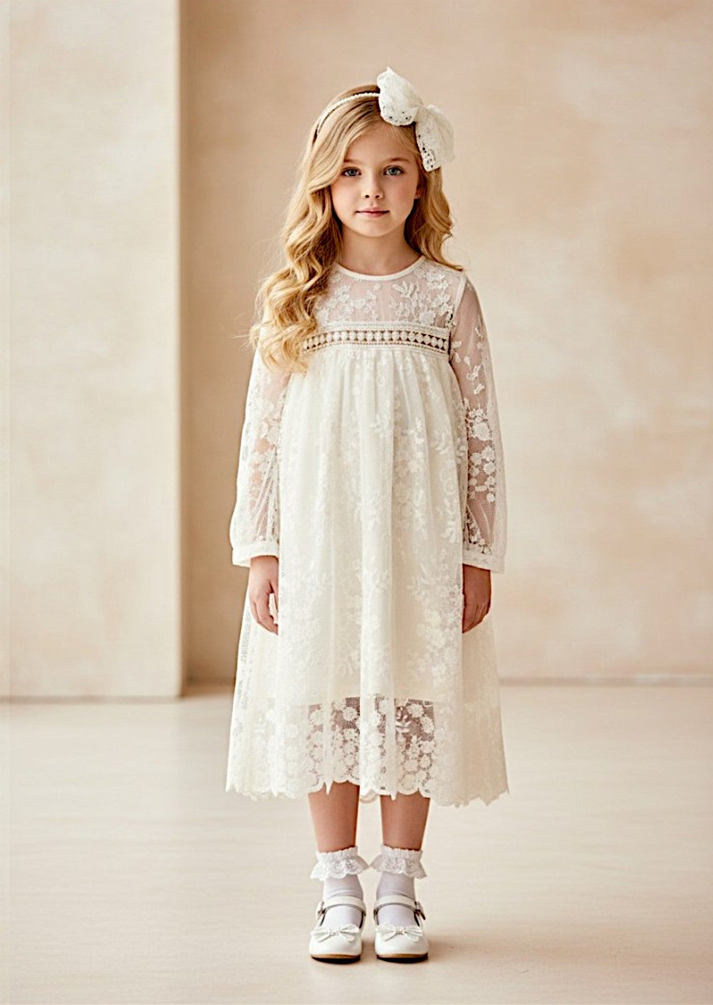 noralee dresses Noralee Beige Lace Dress