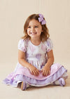 Pastel Hot Air Balloons Twirl Dress Pink Lavender - 