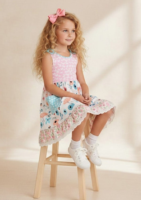 Patchwork Petals Twirl Dress - 