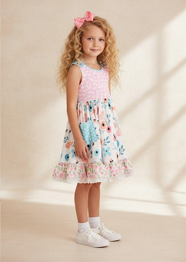 Patchwork Petals Twirl Dress - 