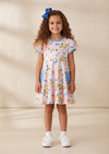 Peach Blossoms Polka Dot Twirl Dress - 
