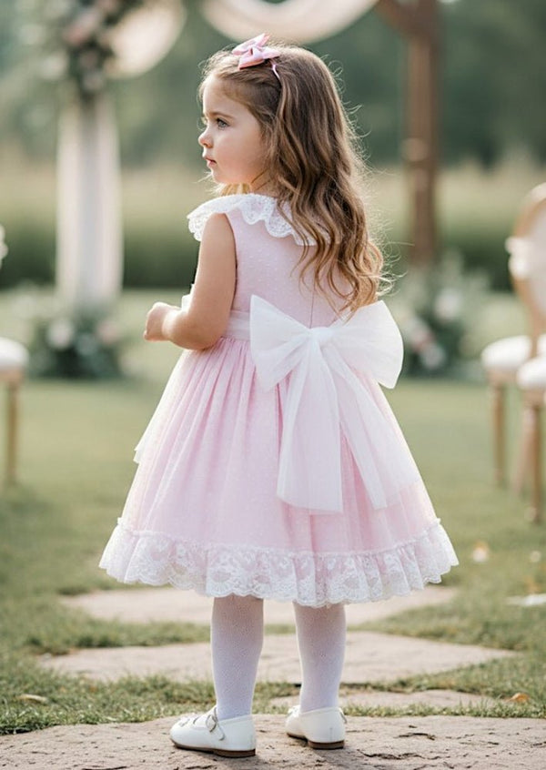 Penelope Pink Knee‑Length Flower Girl Dress - 