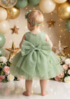 Petit Flowers Birthday Dress Avocado Green - 