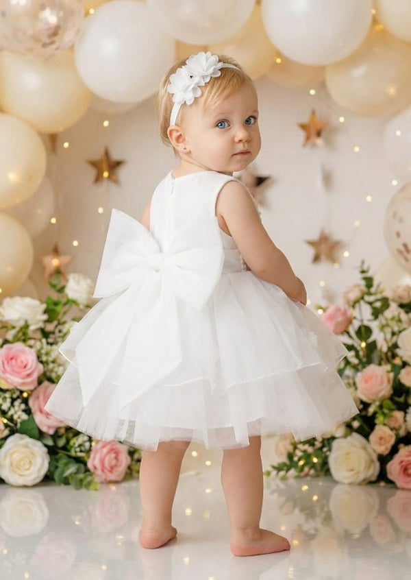 Petit Flowers Birthday Dress White - 