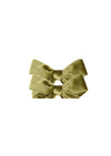 Velvet Pigtail Bow 2Pc Set Yellow Olive Blue