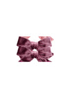 Velvet Pigtail Bow 2Pc Set Pink Plum Berry