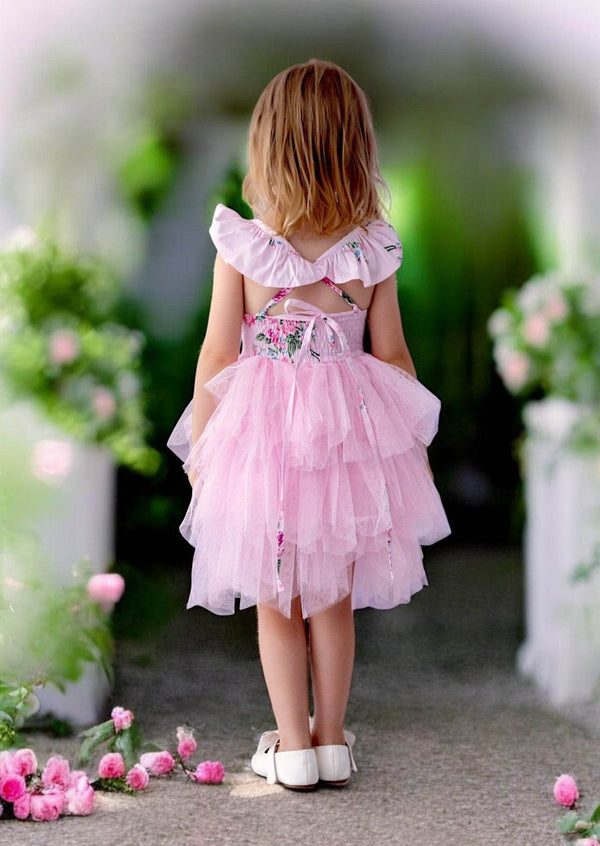 Pink Floral Tutu Dress - 