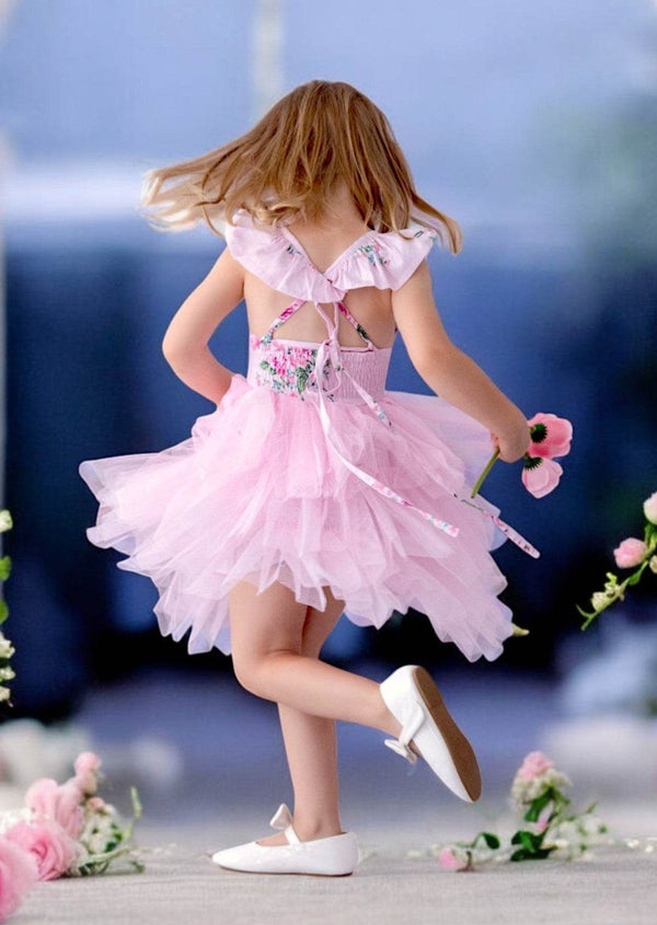 Pink Floral Tutu Dress - 