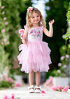 Pink Floral Tutu Dress - 