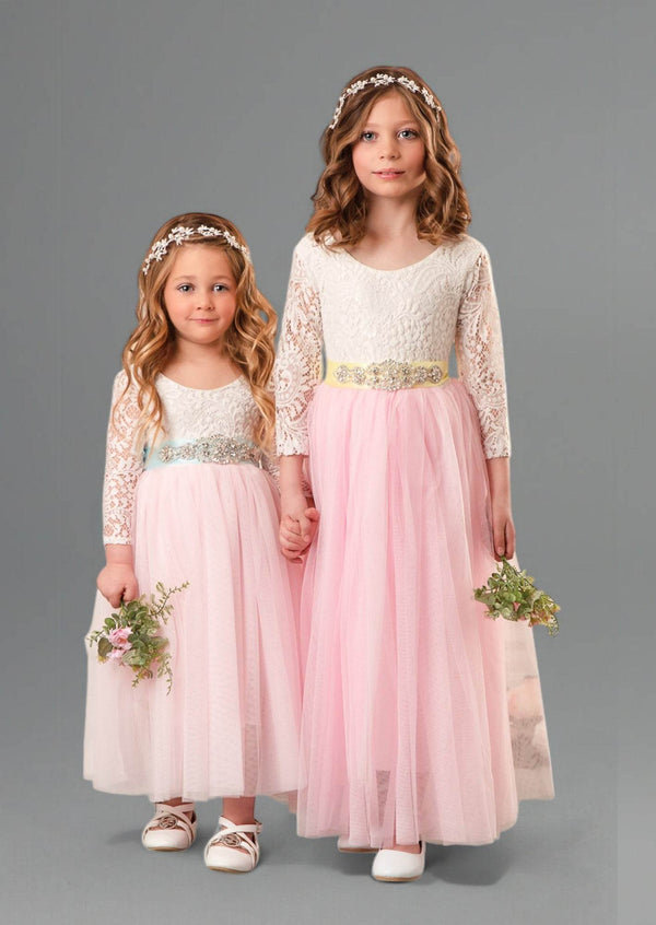 Pink Flower Girl Gown - 