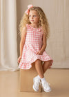 Pink Gingham Ruffle Twirl Dress - 