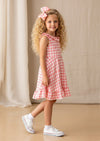 Pink Gingham Ruffle Twirl Dress - 