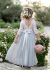 Gray Fairytale Flower Girl Dress