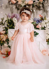 Pink Baby Toddler Girls Flower Girl Dress Boho Rustic Outfit for Cake Smash & Birthday Dress