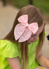 Little Girls Cotton Light Pink Lace Bow