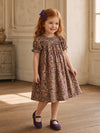 Cotton Smocked Girls Dress in Mixed Print | Toddler Smocked Dresses