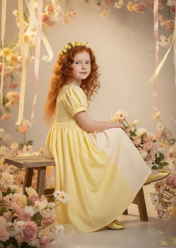 Princess Belle Inspired Beauty & the Beast Costume Dress in Yellow - 
