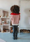 Print Collared Cardigan | Red - 