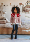 Print Collared Cardigan | Red - 