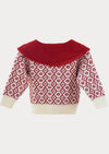 Print Collared Cardigan | Red - 