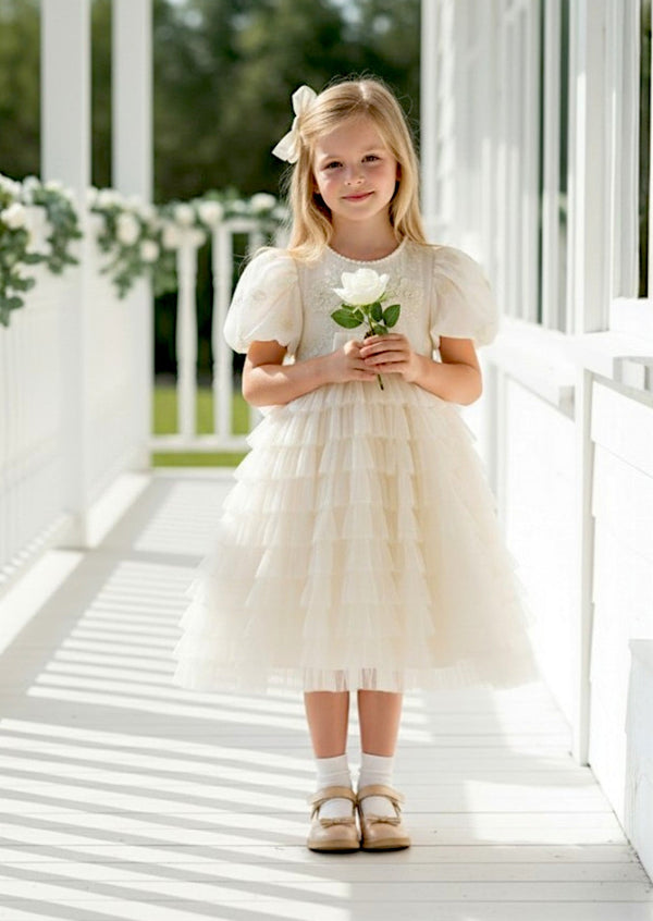 Quinley Dress in Beige - 