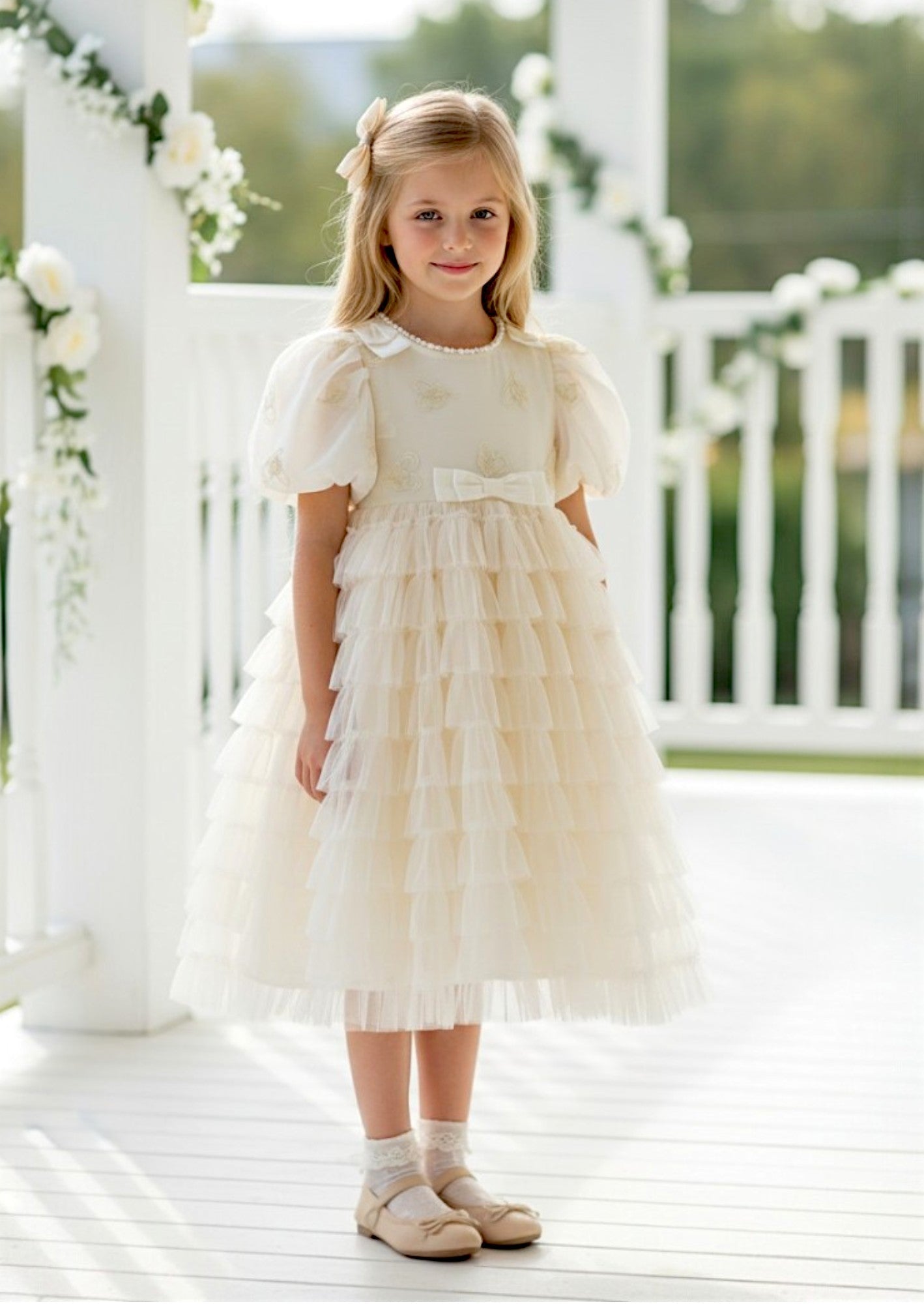 Quinley Dress in Beige - Flower Girl Dress