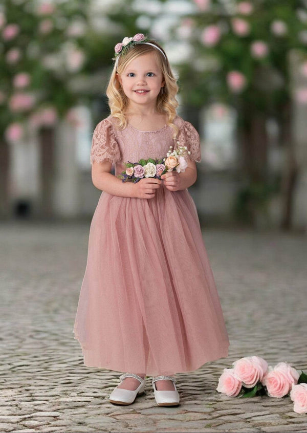 Rachel Flower Girl Dress in Dusty Rose - 