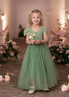 Rachel Tulle Flower Girl Dress in Sage Green - 