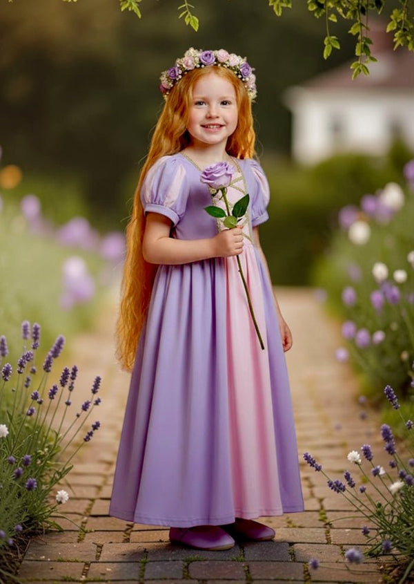 Rapunzel Inspired Princess Costume Dress in Lavender - 