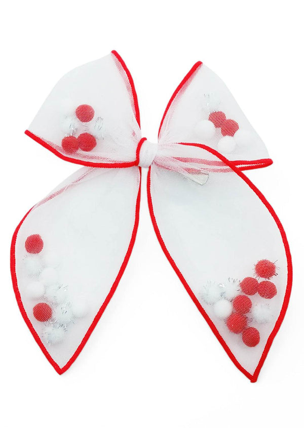 Red Pom Pom Shaker Bow - 