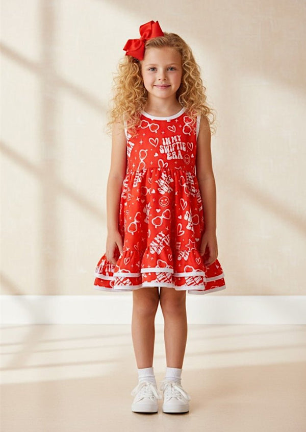 Red Pop Era Twirl Dress - 