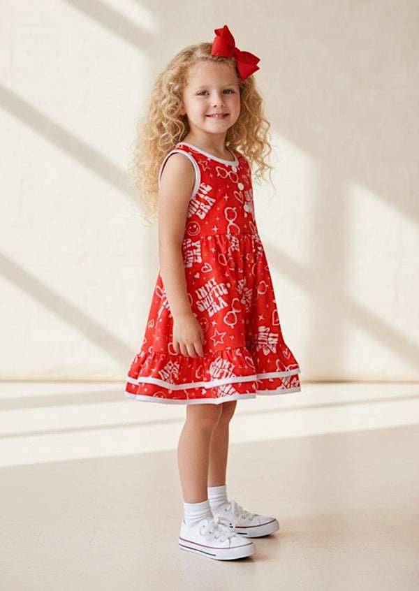 Red Pop Era Twirl Dress - 