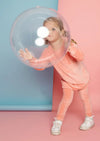 Rose Pink Long Sleeve Velour Crewneck & Pants - 
