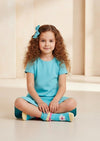 Ruffle Blossom Socks in Bright Blue - 