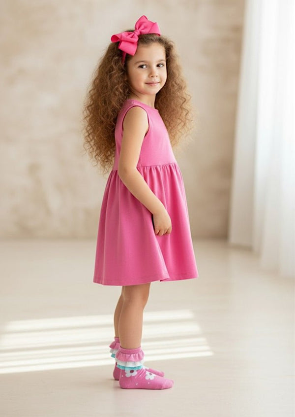 Ruffle Blossom Socks in Pink - 