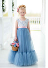 dusty blue flower girl dresses for teens