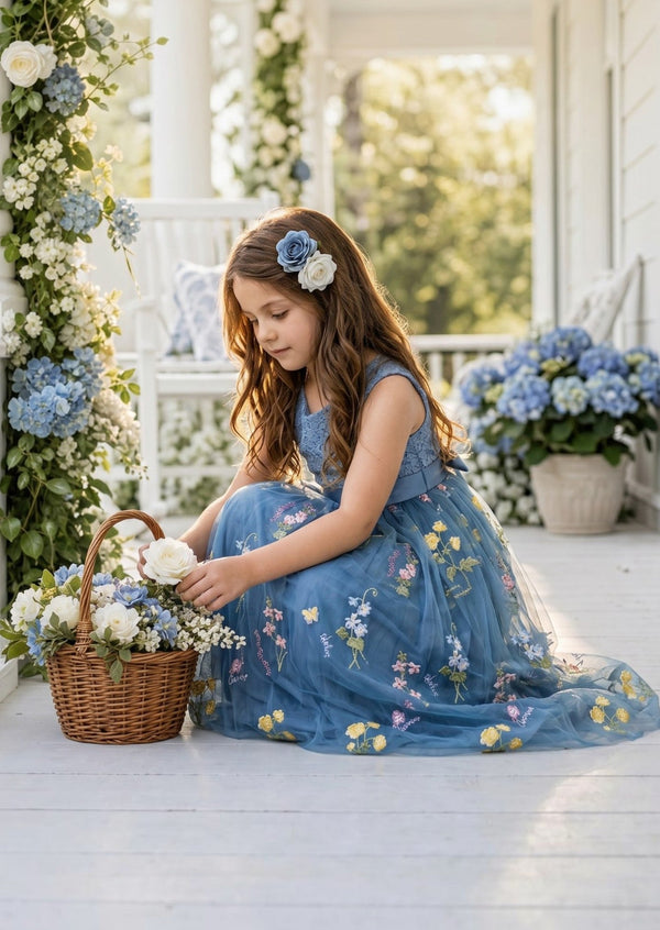 Dusty Blue Flower Girl Dress Inspiration & Wedding Color Guide Dusty Blue Flower Girl Dress Inspiration & Wedding Color Guide